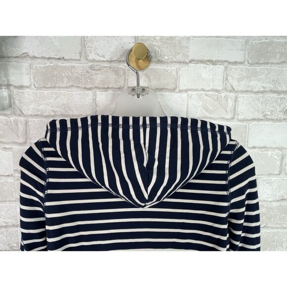 Roxy Navy/White Stripe Zip Hoodie Sweatshirt Jacket - Picture 11 of 14